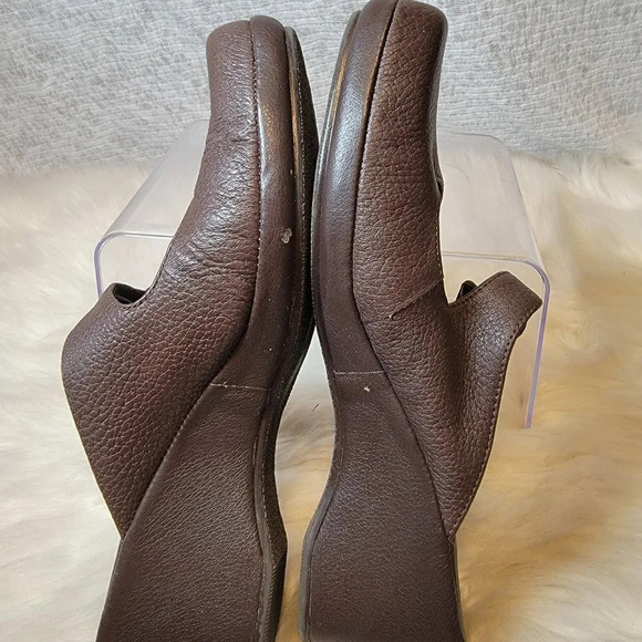 Dockers Womens Quirky Mary Janes Brown Leather Mules Shoes Slip On Clogs Wedge‎ - Picture 9 of 10